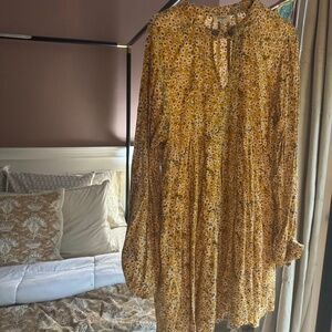 Floral fall 70s boho dress